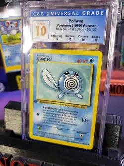 Pokemon PERFECT 10 CGC Base Set German 1st Edition Quapsel Pokiwag Pop 1! - Image 2