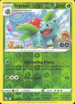 Ivysaur Reverse Holo Uncommon Pokemon GO 002/078 NM - Image 1