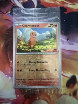 Pokemon TCG Charmander - 004/165 (GameStop Exclusive) Stamped Promo Card SEALED - Image 2