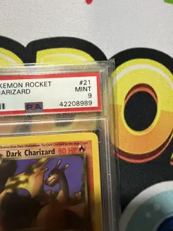 PSA 9 Dark Charizard 21/82 Non Holo Team Rocket 2000 English Pokemon - Image 4