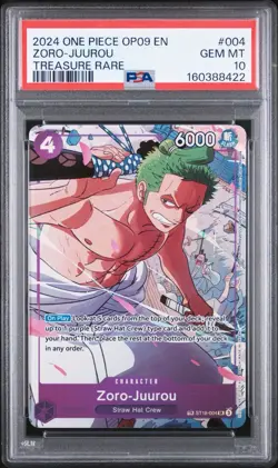 PSA 10 2024 ONE PIECE OP09 EMPERORS IN NEW WORLD TREASURE RARE ZORO-JUUROU TR - Image 1