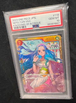 2023 ONE PIECE OP04 #118 NEFELTARI VIVI KINGDOMS OF INTRIGUE PSA 10 GEM MINT - Image 1