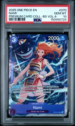 2025 ONE PIECE #070 PCC PREMIUM BEST SELECTION VOL 4 GENGAR NAMI PSA 10 GEM MINT - Image 1