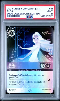 2023 DISNEY LORCANA EN P1-PROMO #19 ELSA - GLOVES OFF PSA 9 - Image 1
