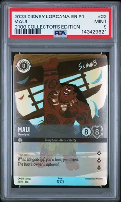 2023 DISNEY LORCANA EN P1-PROMO #23 MAUI - DEMIGOD PSA 9 - Image 1