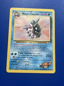 Pokemon Misty's Cloyster 29/132 Gym Challenge Rare Unlimited 70 HP Ken Sugimori - Image 1