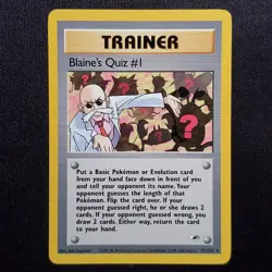 Blaine's Quiz #1 97/132 Unlimited Rare Gym Heroes Pokemon Lightly Played - Image 1