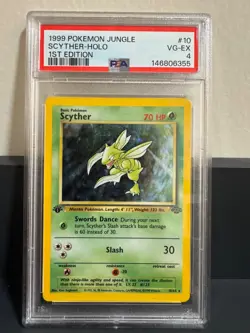 Scyther Holo 1st Edition Jungle 10/64 1999 Pokemon PSA 4146806355 - Image 1