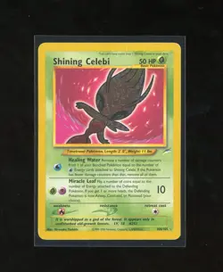 2002 Neo Destiny Shining Celebi 106/105 Holo Foil Pokemon Secret Rare Vintage - Image 1