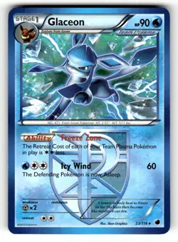 Glaceon 23/116 Rare Plasma Freeze Pokemon Near Mint - Image 1