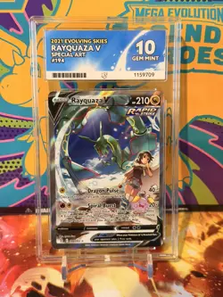 Ace 10 Rayquaza V Evolving Skies 194/203 Pokemon TCG - Gem Mint Perfect Subs - Image 1