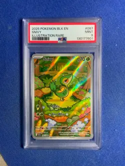 2025 POKEMON BLK EN-BLACK BOLT ILLUSTRATION RARE #087 SNIVY PSA 9 - Image 1