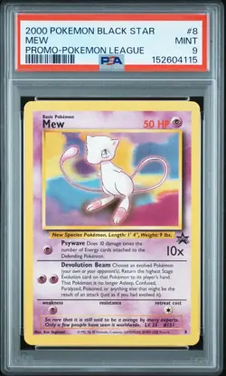 PSA 9 2000 Black Star League Promo Pokemon Card Mew 8 - MINT! - Image 1