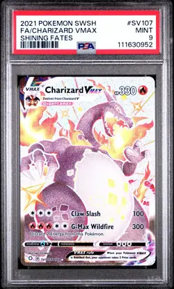 Charizard VMAX SV107/SV122 PSA 9 SWSH Shining Fates Holo Shiny Pokemon Card ZY9 - Image 1