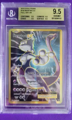 MEWTWO EX 103 / 108 FULL ART POKEMON 2016 XY EVOLUTIONS - Image 1