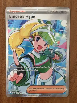 Pokemon TCG Emcee's Hype 220/182 Sv10: Destined Rivals Ultra Rare NM - Image 1