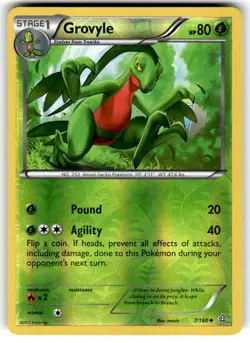 Grovyle Reverse Holo 7/160 Uncommon Primal Clash Pokemon NM - Image 1