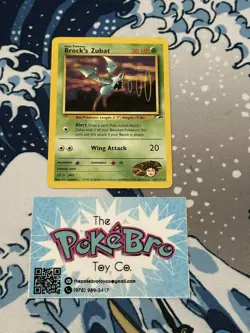 Brock's Zubat 2000 Pokemon Gym Heroes Unlimited Rare #24/132 * Light Play - Image 1