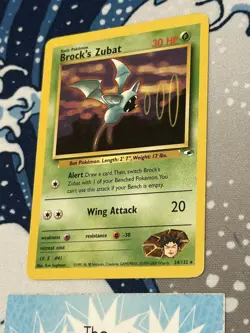Brock's Zubat 2000 Pokemon Gym Heroes Unlimited Rare #24/132 * Light Play - Image 2