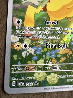 Pokemon TCG Pikachu Sv: Scarlet & Violet 088 Black Star Promo Card Holo - Image 3