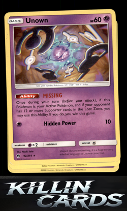 Unown (92) 92/214 Pokemon Rare SM - Lost Thunder Card LP - Image 1