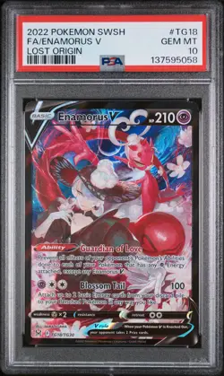 2022 POKEMON SWORD & SHIELD LOST ORIGIN #TG18 FULL ART/ENAMORUS V PSA 10 - Image 1