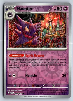 HAUNTER 093/165 UNCOMMON 151 POKEMON REVERSE HOLO NM - Image 1