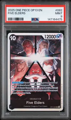 2025 ONE PIECE OP13-CARRYING ON HIS WILL #082 FIVE ELDERS PSA 9 - Image 1