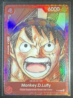 Bandai One Piece Card Game Monkey.D.Luffy P-022 Promo Holo ENG 6000 Power - Image 1