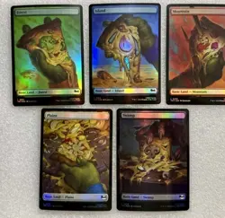 Magic: The Gathering Secret Lair Foil Full Art Basic Land Set Forest Island Mou… - Image 1