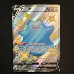 Pokemon TCG 2021 Shining Fates Shiny Vault Ditto V SV118/SV122 FA Holo - Image 1