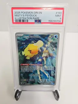 Pokemon Misty's Psyduck 193/182 Sv10 Destined Rivals PSA 9 IR Holo EN 2025 - Image 1