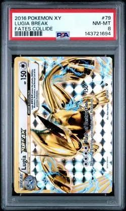 2016 POKEMON XY FATES COLLIDE #79 LUGIA BREAK PSA 8 - Image 1