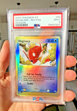 2003 Pokemon EX Dragon #60 Magikarp Reverse Foil PSA 9 MINT - Image 1