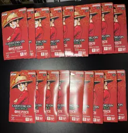 One Piece Card Game OP-13 Carrying on His Will Sleeved Booster Packs – Lot of 18 - Image 1