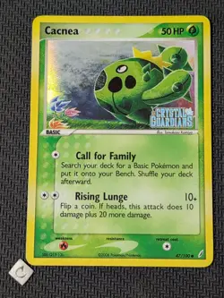 Cacnea 47/100 - Crystal Guardians Stamped Reverse Holo Pokemon TCG LP Komiya - Image 1