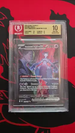 2025 Pokemon SV Destined Rivals Team Rocket's Mewtwo ex #231/182 BGS Pristine 10 - Image 1