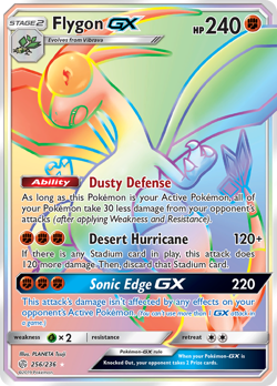 FLYGON GX 256/236 RAINBOW RARE COSMIC ECLIPSE POKEMON HOLO NM TSUJI - Image 4