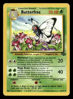 Butterfree 33/64 Uncommon Jungle WOTC Pokemon LP - Image 1