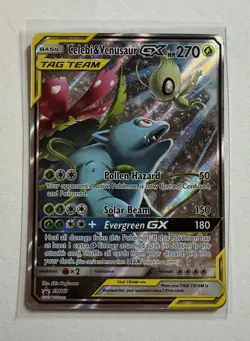 Celebi & Venusaur GX SM167 Tag Team Pokemon Sun and Moon Black Star Promo - Image 1