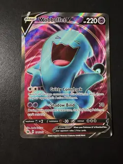 Pokemon Wobbuffet V 191/202 Sword & Shied Base Full Art Ultra Rare NM - Image 1