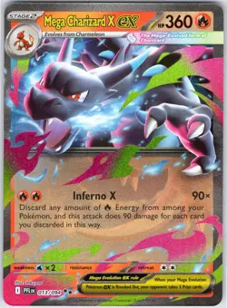 MEGA CHARIZARD X EX 013/094 PFL PHANTASMAL FLAMES ENGLISH POKEMON NEAR MINT - Image 1