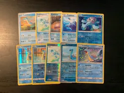 Lot 10 Cartes Pokemon Lokhlass dont 2 Holos & 3 Reverses Francaises - Image 1