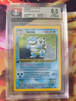 Pokemon Karte Card Turtok Blastoise Holo Base Set 1. Edition Beckett BGS 8.5 - Image 2