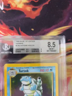 Pokemon Karte Card Turtok Blastoise Holo Base Set 1. Edition Beckett BGS 8.5 - Image 4