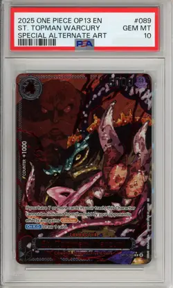 One Piece Graded: St. Topman Warcury OP13-089 Special Alt Art PSA 10 - Image 1