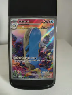 Pokemon TCG Wailord 162/159 | Journey Together Illustration Holo Rare Card NM/M - Image 1
