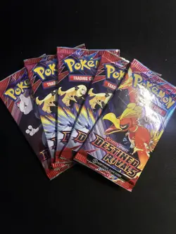 5 Destined Rivals Pokemon Booster Packs Sealed TCG in Mint Condition New - Image 1