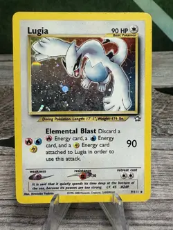 Nintendo Pokemon TCG Lugia 9/111 Neo Genesis Holo Rare Unlimited English 2000 - Image 1