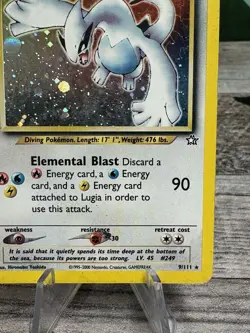 Nintendo Pokemon TCG Lugia 9/111 Neo Genesis Holo Rare Unlimited English 2000 - Image 4